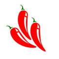 3 Red Chillies vector illustration on a white background