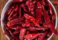 Red Chillis (dried, selective focus) Royalty Free Stock Photo