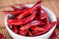 Red Chillis (dried, selective focus) Royalty Free Stock Photo