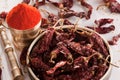 Red Chilly powder. Royalty Free Stock Photo