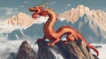 Chinese dragon on a rock Royalty Free Stock Photo