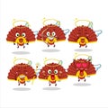 Red chinese fan cartoon designs as a cute angel character Royalty Free Stock Photo
