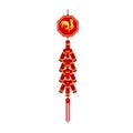 Red chinese firecracker flat icon. Royalty Free Stock Photo