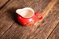 red Chinese gaiwan on an old wooden table Royalty Free Stock Photo