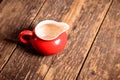 red Chinese gaiwan on an old wooden table Royalty Free Stock Photo
