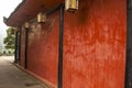 Red Chinese house with lanterns, Emeishan (Mount Emei) Sichuan, China