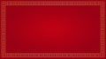 Red Chinese key border frame with traditional meander pattern background and copy space, oriental vector illustration Royalty Free Stock Photo
