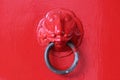 Red Chinese Knock door. Royalty Free Stock Photo
