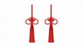 Red Chinese Knot Tassels on White Background Royalty Free Stock Photo