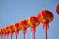 Red Chinese lantern against blue sky Royalty Free Stock Photo