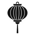 Red chinese lantern icon, simple style