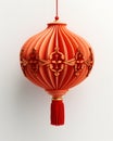 Red Chinese Lantern Isolated on Transparent Background. Ai Generated Royalty Free Stock Photo