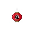 Red Chinese lantern isolated vector graphics Royalty Free Stock Photo