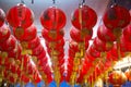 Red chinese lanterns in a shrine Royalty Free Stock Photo