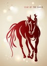 Red Chinese New Year of horse 2014 background Royalty Free Stock Photo