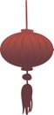 Red chinese paper lantern in vector isolated