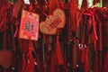 Red Chinese prayer charms