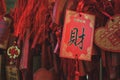 Red Chinese prayer charms