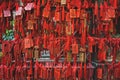 Red Chinese prayer charms