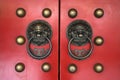 red chinese Temple door Royalty Free Stock Photo