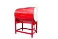Red Chinese temple drum with clipping pat