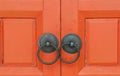 Red Chinese wooden gate