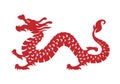 Red Chinese Zodiac Animals Papercutting - china dragon vector design Royalty Free Stock Photo