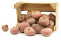 Red chioggia beets in a wooden crate Royalty Free Stock Photo