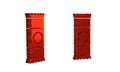 Red Chocolate bar icon isolated on transparent background. Royalty Free Stock Photo