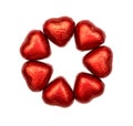 Red chocolate hearts Royalty Free Stock Photo