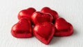 Red chocolate hearts isolated on white background Royalty Free Stock Photo