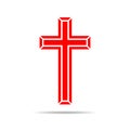 Red Christian cross icon. Vector illustration. Royalty Free Stock Photo