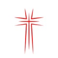 Red christian cross icon. Vector illustration. Royalty Free Stock Photo