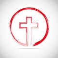 Red christian cross icon. Vector illustration. Royalty Free Stock Photo