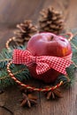 Red christmas apple Royalty Free Stock Photo