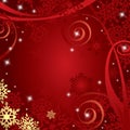 Red Christmas background with snowflakes Royalty Free Stock Photo