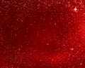 Red Christmas background texture with stars falling from above. Royalty Free Stock Photo