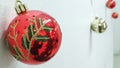 Red christmas bal, white background Royalty Free Stock Photo