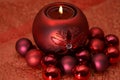 Red Christmas ball as candle