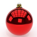 Red christmas ball, 3d rendering