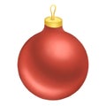 Red Christmas ball digital illustration. Christmas decoration. Royalty Free Stock Photo