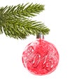 2015 on a red Christmas ball Royalty Free Stock Photo