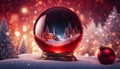 red christmas ball highly intricately detailed Christmas background, red background