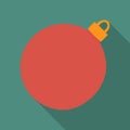 Red christmas ball icon. Vector illustration Royalty Free Stock Photo