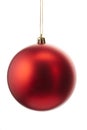 Red christmas ball isolated on white Royalty Free Stock Photo