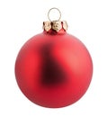 Red christmas ball isolated on white background. Clipping path