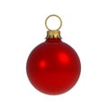 Red christmas ball isolated on white background Royalty Free Stock Photo