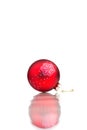 Red christmas ball over white background Royalty Free Stock Photo