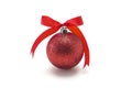 Red Christmas Ball With Ribbon Bow