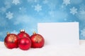 Red Christmas balls baubles wishlist wishes decoration snowflake Royalty Free Stock Photo